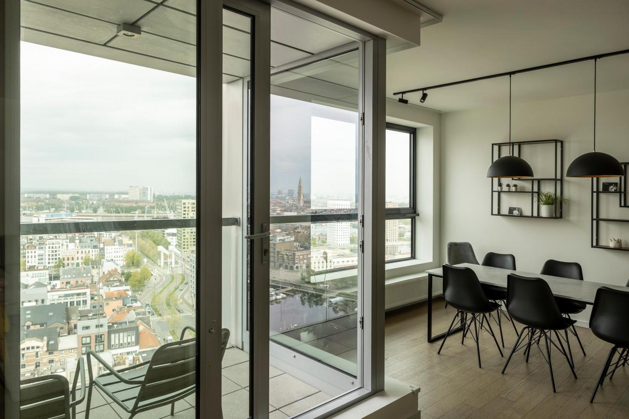 Uniek Appartement - Mooiste En Hoogste Uitzicht Op Antwerpen! - Incl Gratis Parking Экстерьер фото